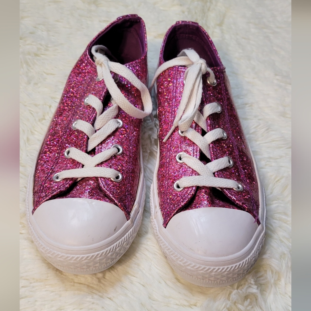 Converse All Stars, Size 4, Pink Glitter, Barbie Core Low Top